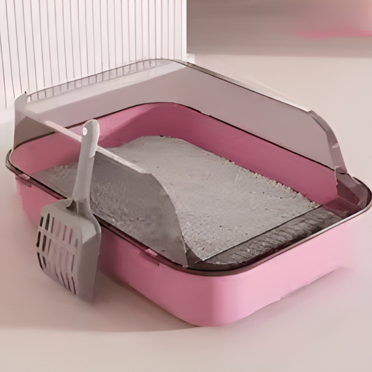 Boîte à Litière Semi-Fermée pour Chat – Anti-Éclaboussures & Aération Optimale