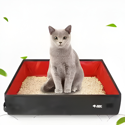 Bac à Litière Pliable Étanche pour Chat – Portable & Hygiénique | Voyage, Intérieur & Extérieur
