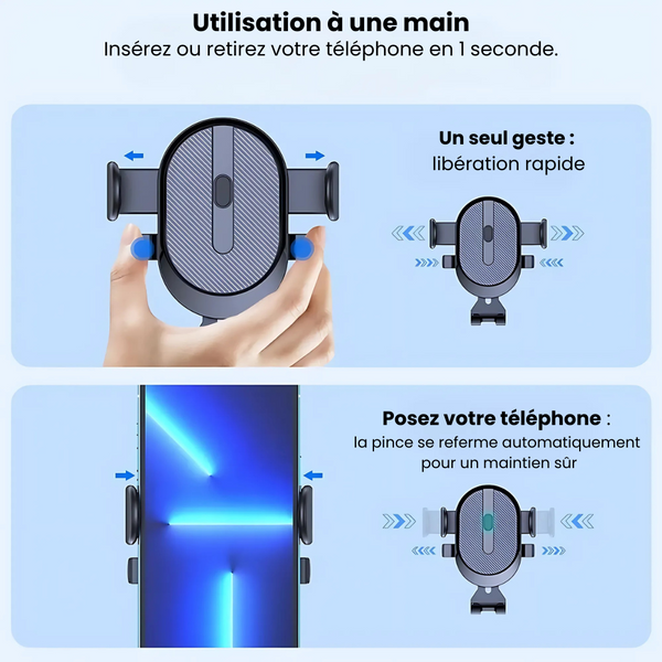 Support Téléphone Verrouillage Automatique