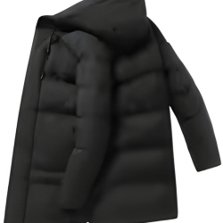 Manteau Long Imperméable Homme – Capuche, Doublure Chaude & Coupe-Vent
