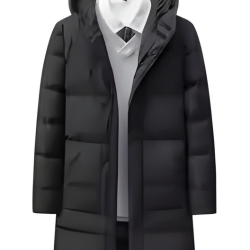 Manteau Long Imperméable Homme – Capuche, Doublure Chaude & Coupe-Vent
