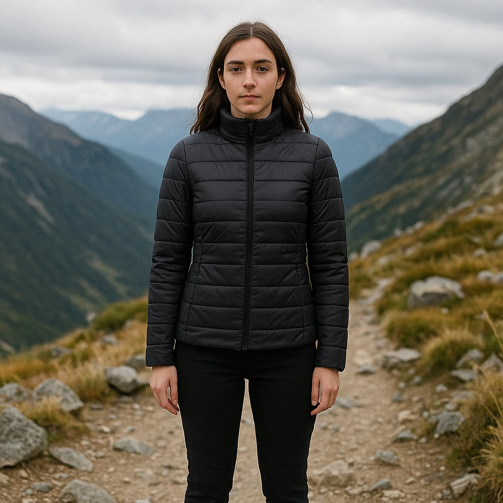 Doudoune Femme  – Manteau d’Hiver Chaud Zippé, Longueur Hanches