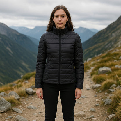 Doudoune Femme  – Manteau d’Hiver Chaud Zippé, Longueur Hanches