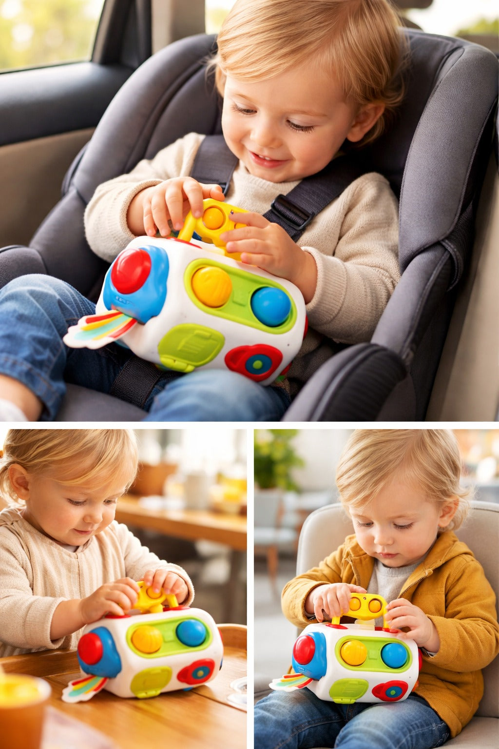 Cube d’Activité Bébé Montessori – Jouet Éveil Sensoriel 9 Activités | Motricité Fine dès 12 Mois